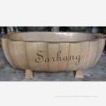 Comfortable design golden marble travertine stone bathtub